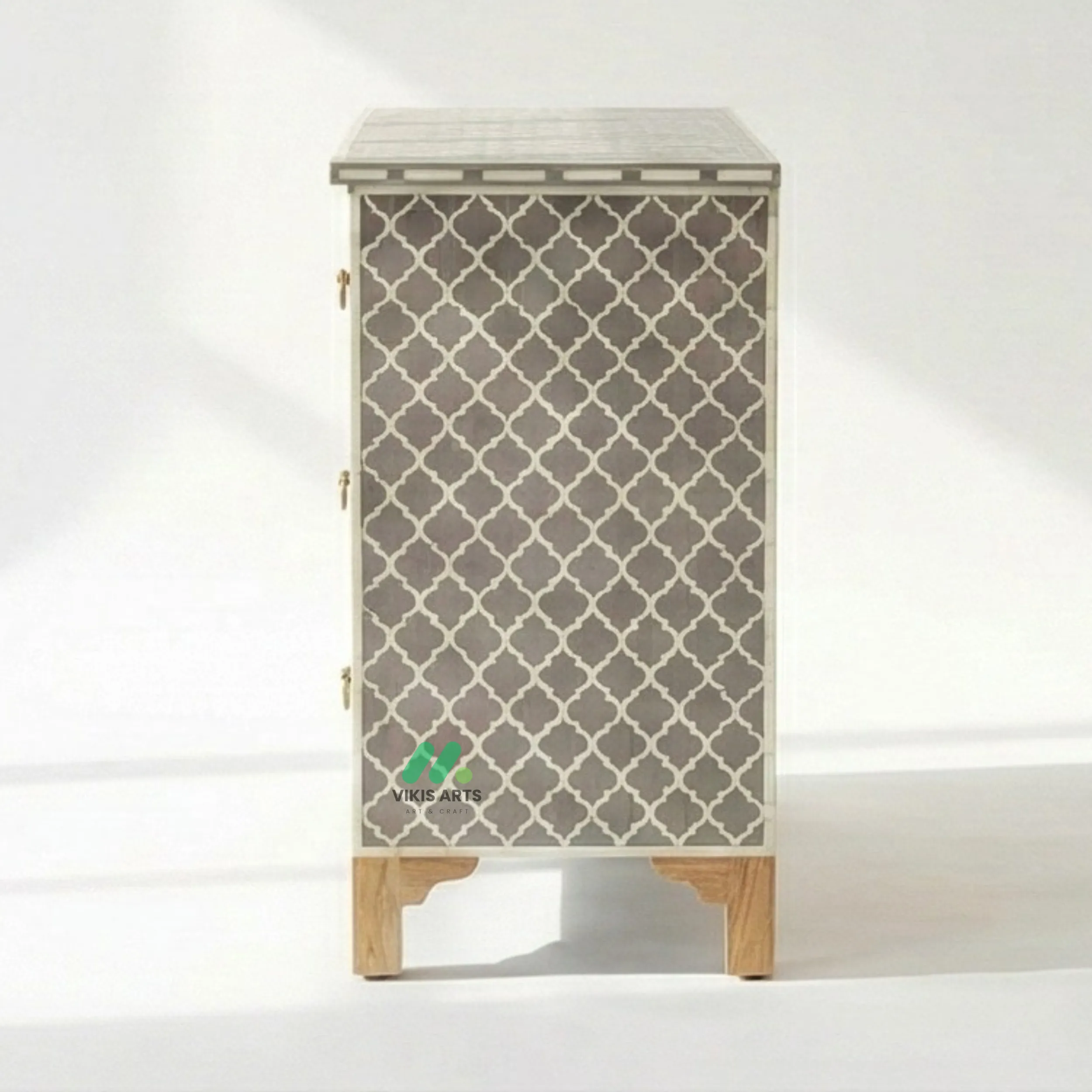 Bone Inlay Grey 4 Chest of Drawers - Image 3