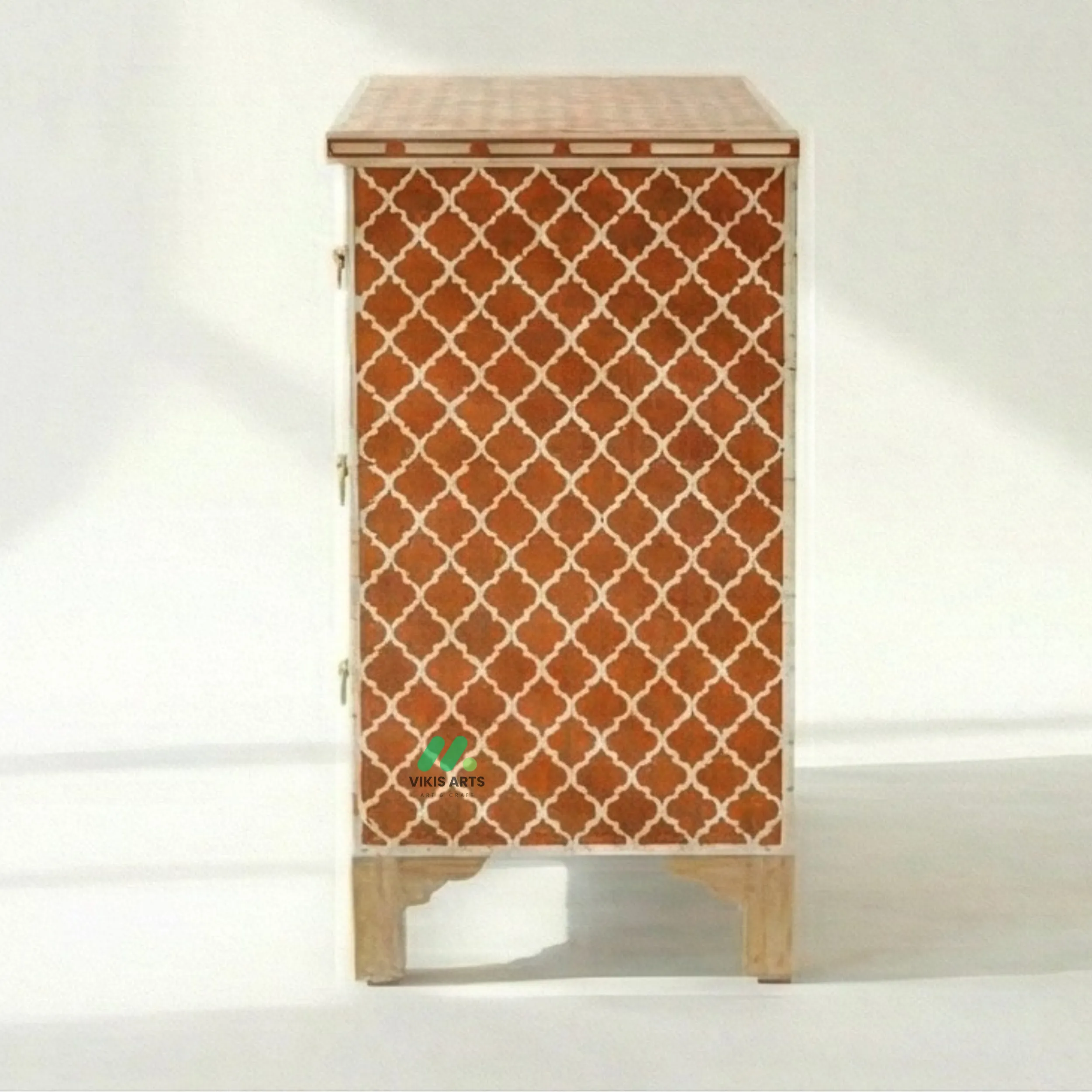 Bone Inlay Orange 4 Chest of Drawers - Image 3