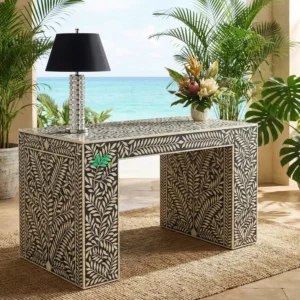 Bone Inlay Grey Console Table