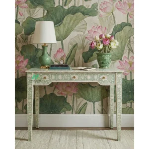 Bone Inlay Green Console Table