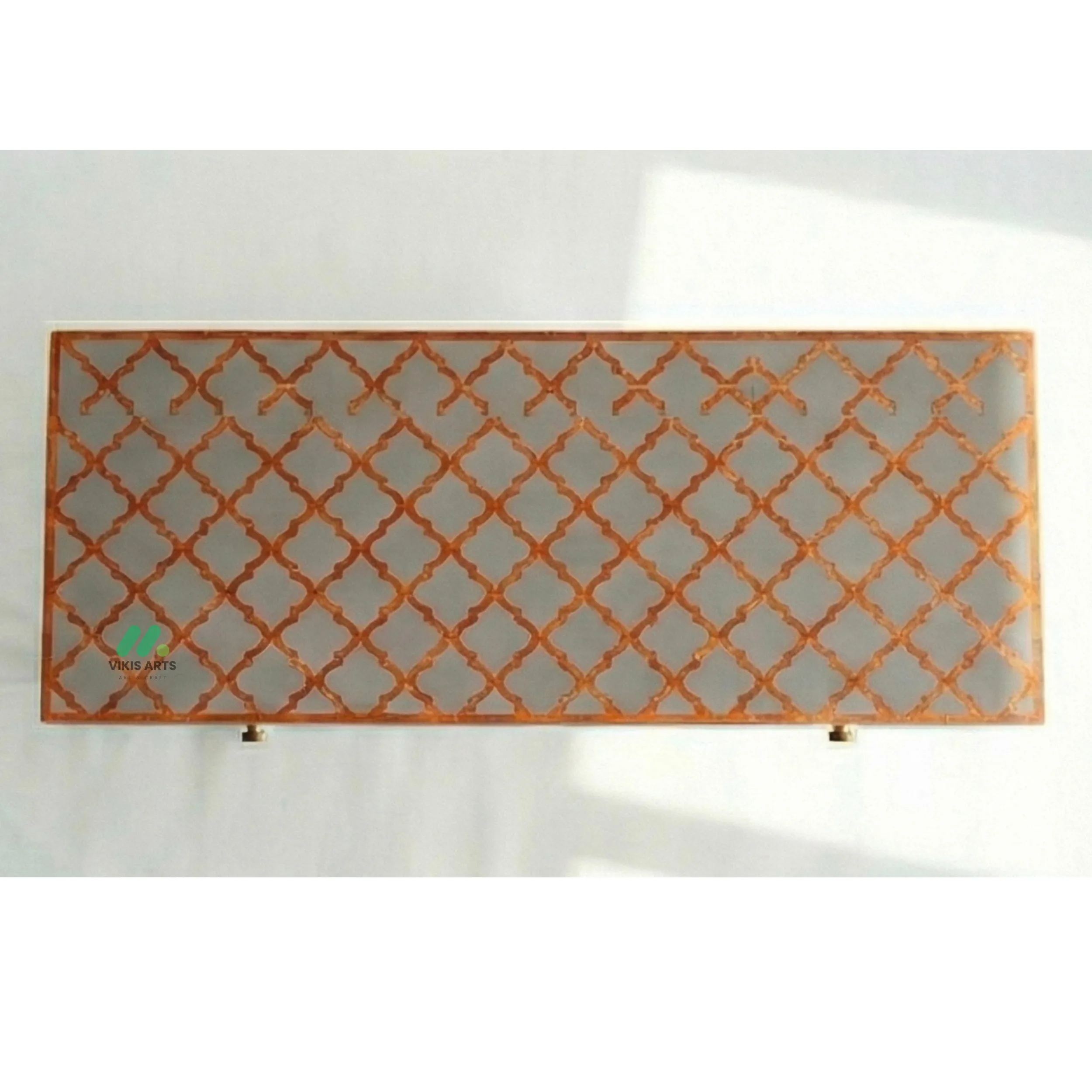 Bone Inlay Grey Desk with 3 Drawers - Image 2