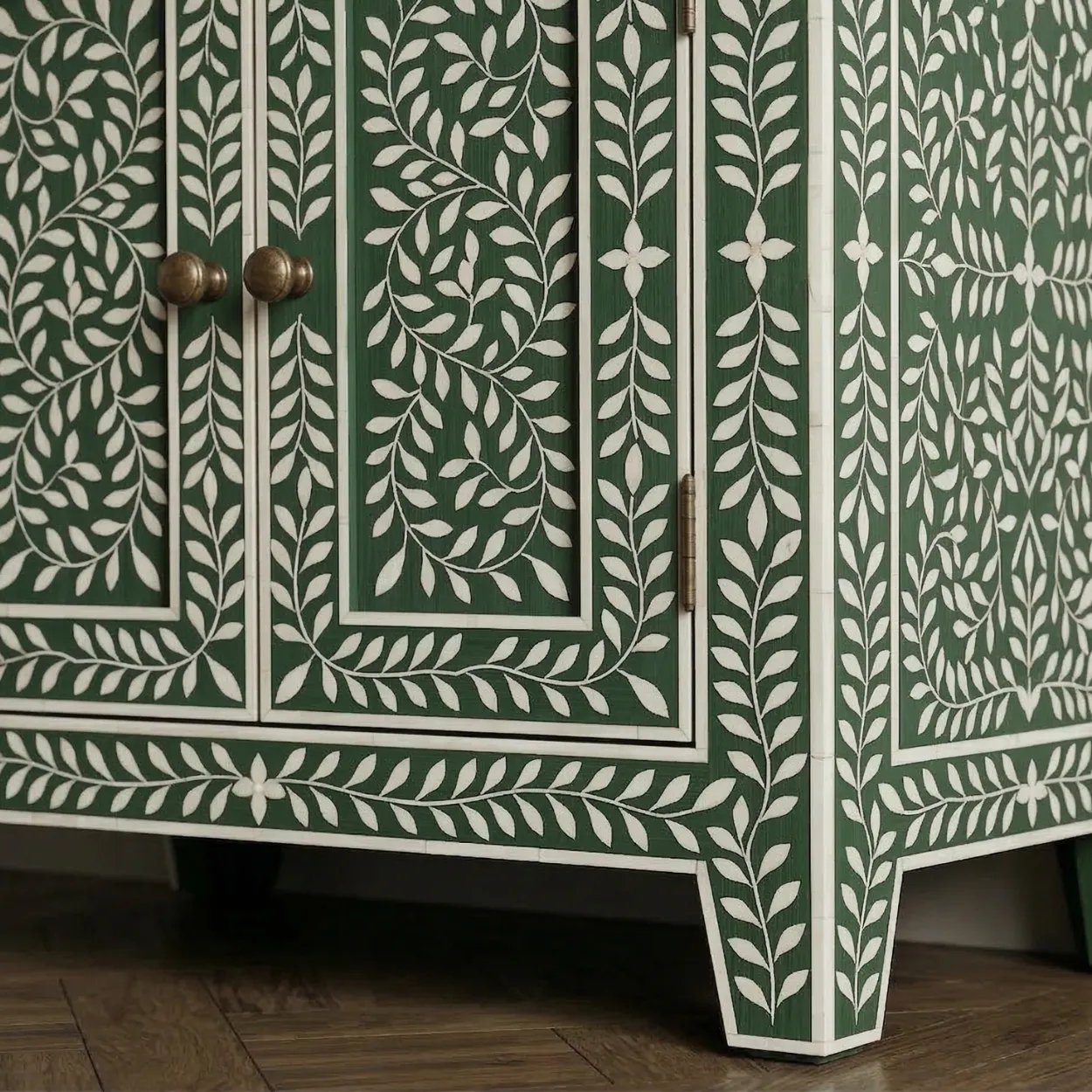 Bone Inlay Green Cabinet - Image 6