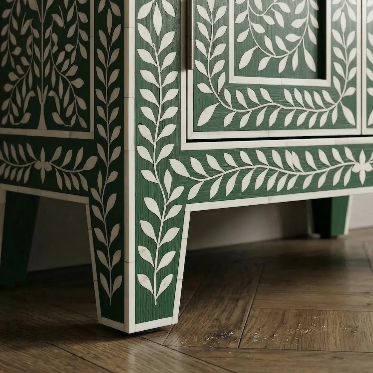 Bone Inlay Green Cabinet - Image 4