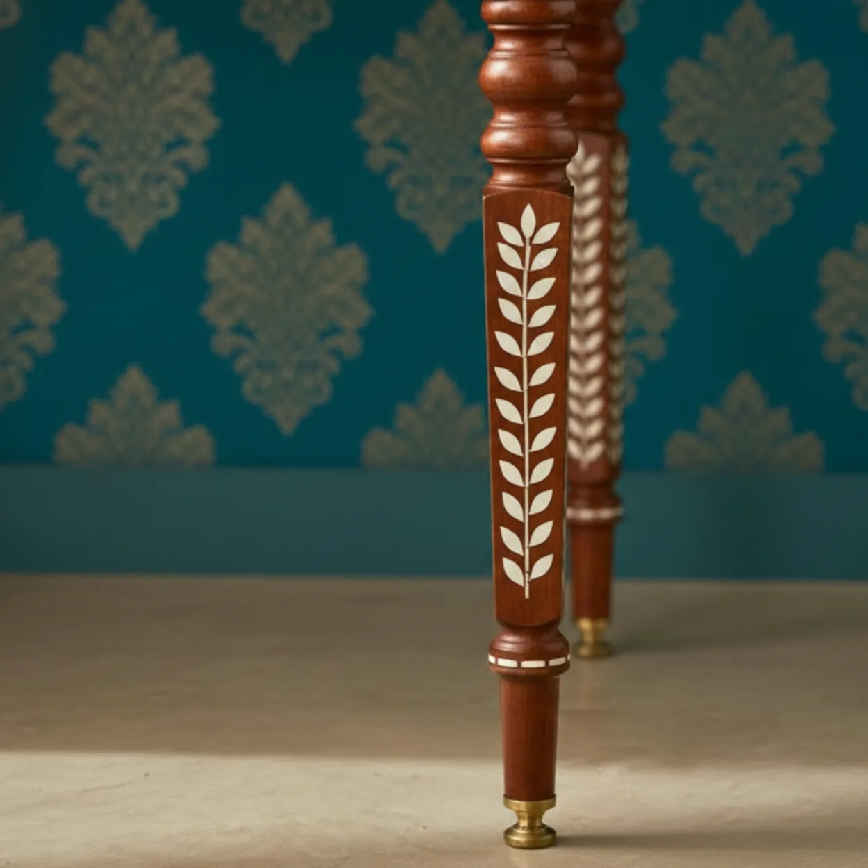Bone Inlay Wooden Desk - Image 6