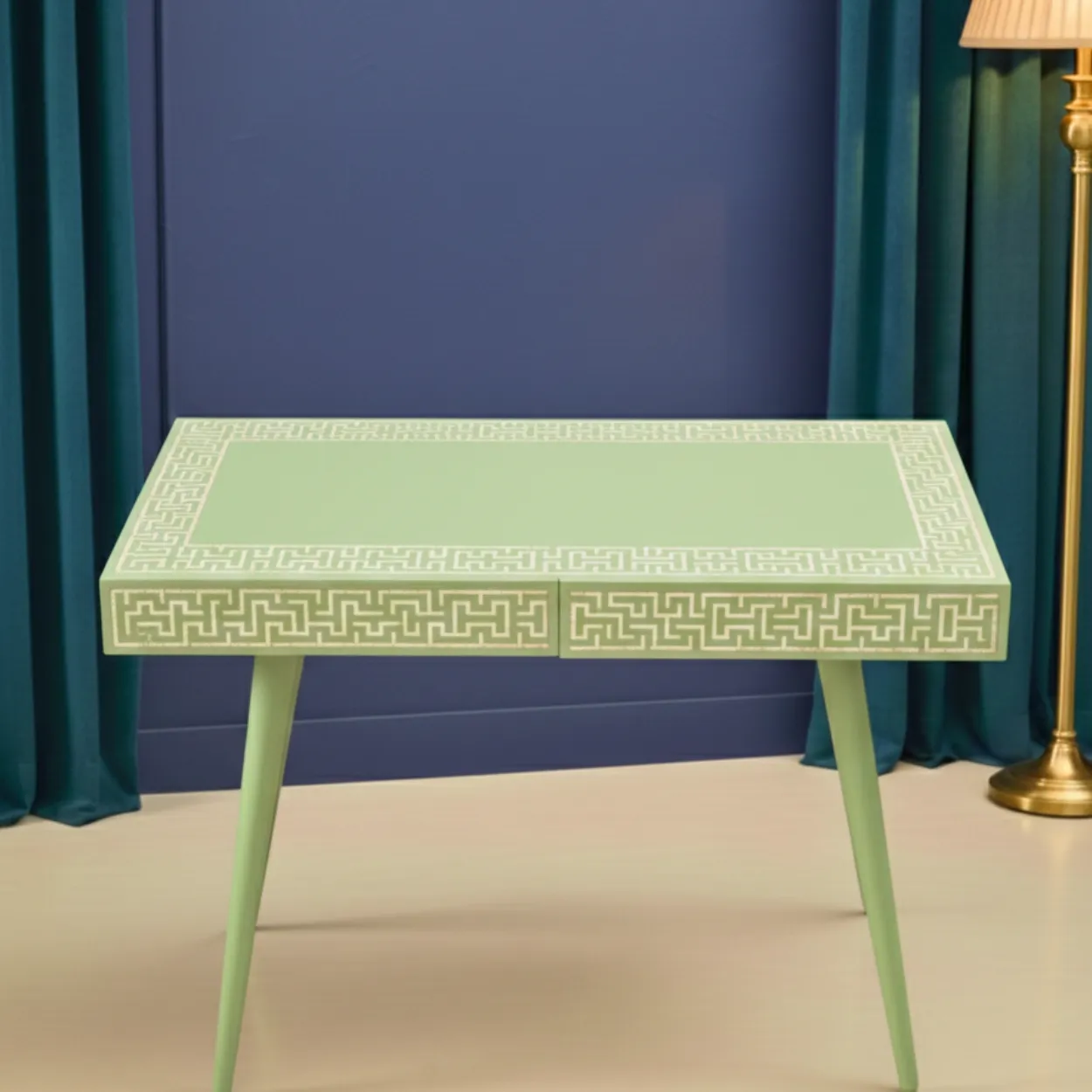 Bone Inlay Light Green Desk - Image 3