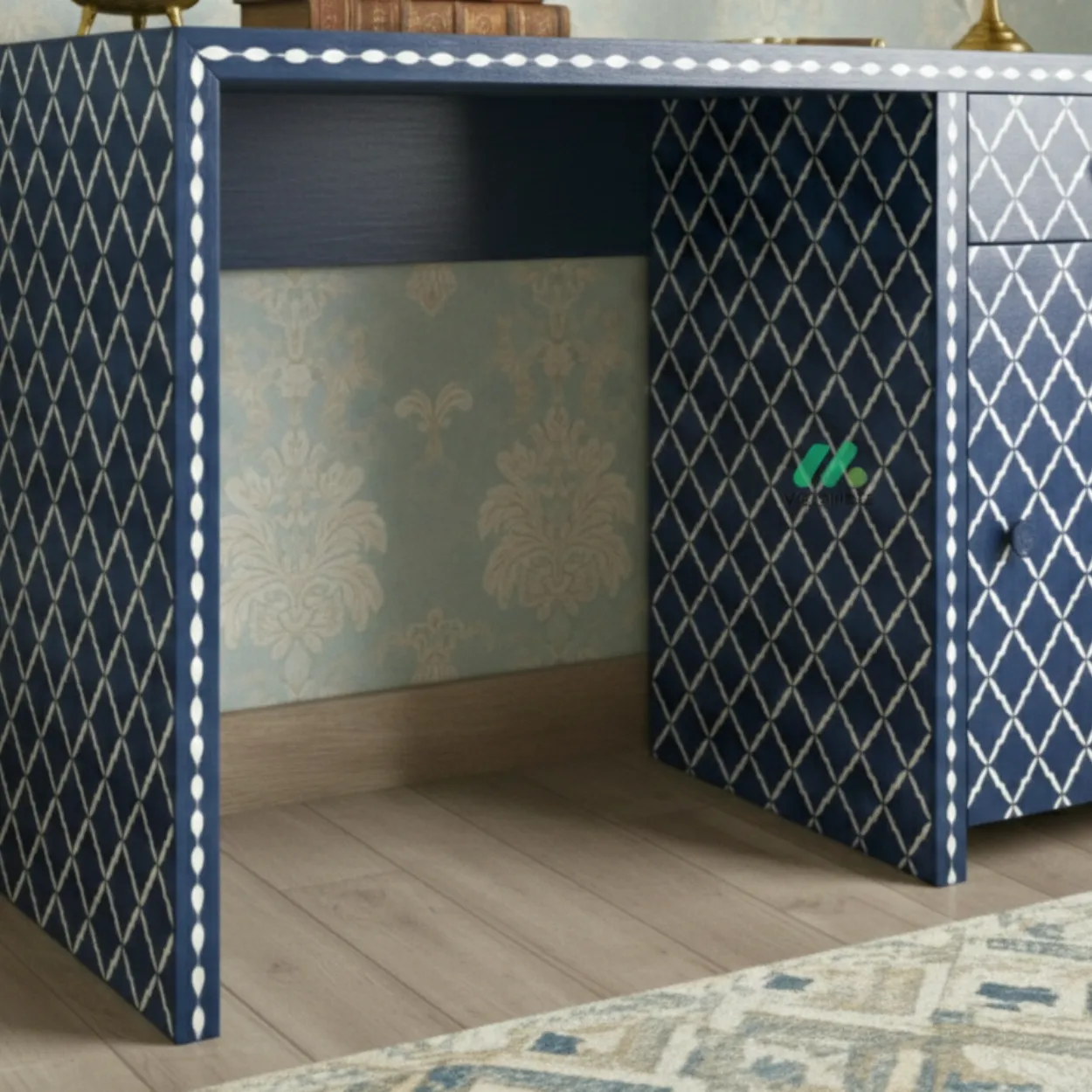 Bone Inlay Blue Desk - Image 6