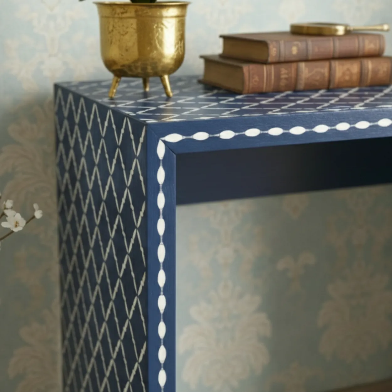Bone Inlay Blue Desk - Image 3
