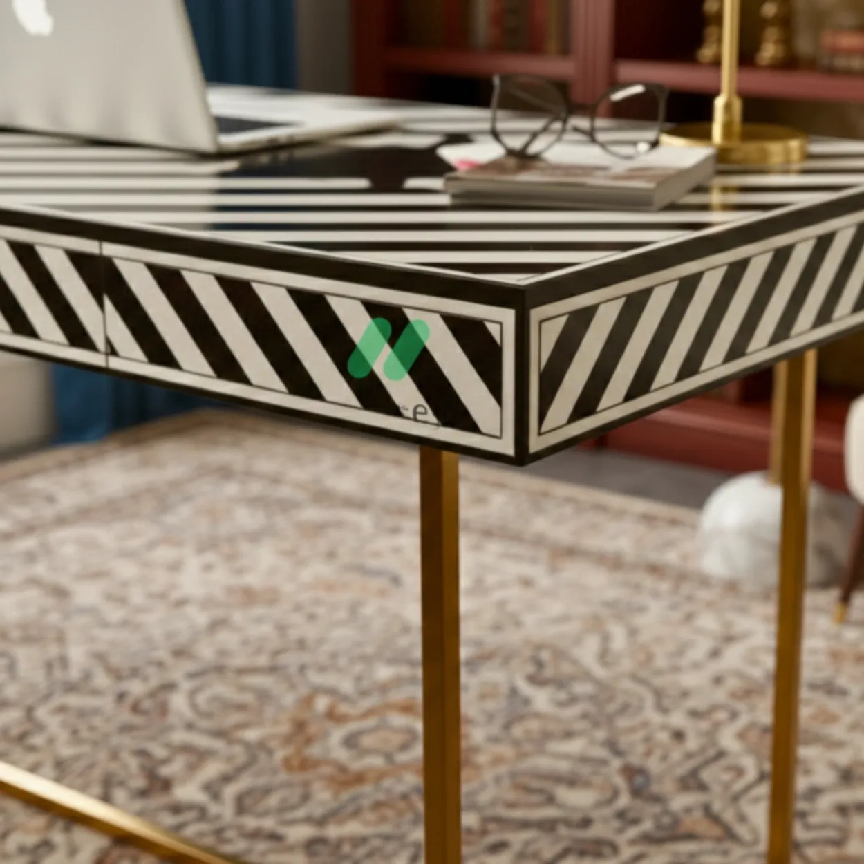 Bone Inlay Black Desk - Image 5