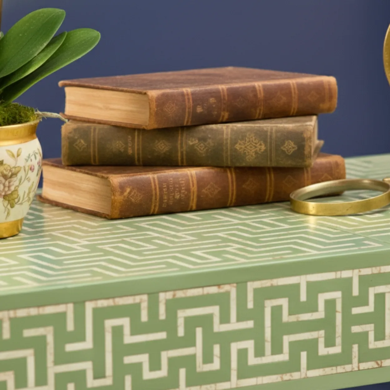 Bone Inlay Light Green Desk - Image 7
