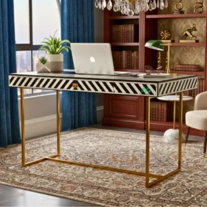 Bone Inlay Black Desk