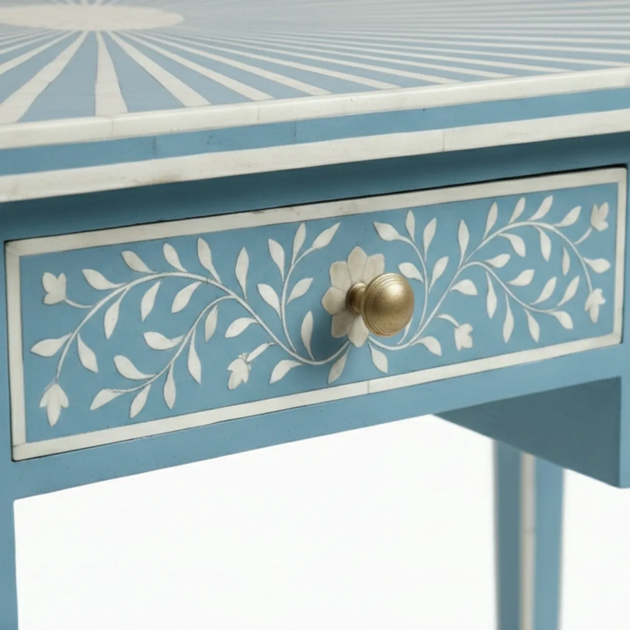 Bone Inlay Light Blue Desk - Image 6