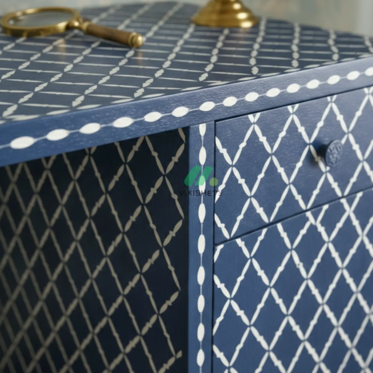 Bone Inlay Blue Desk - Image 4