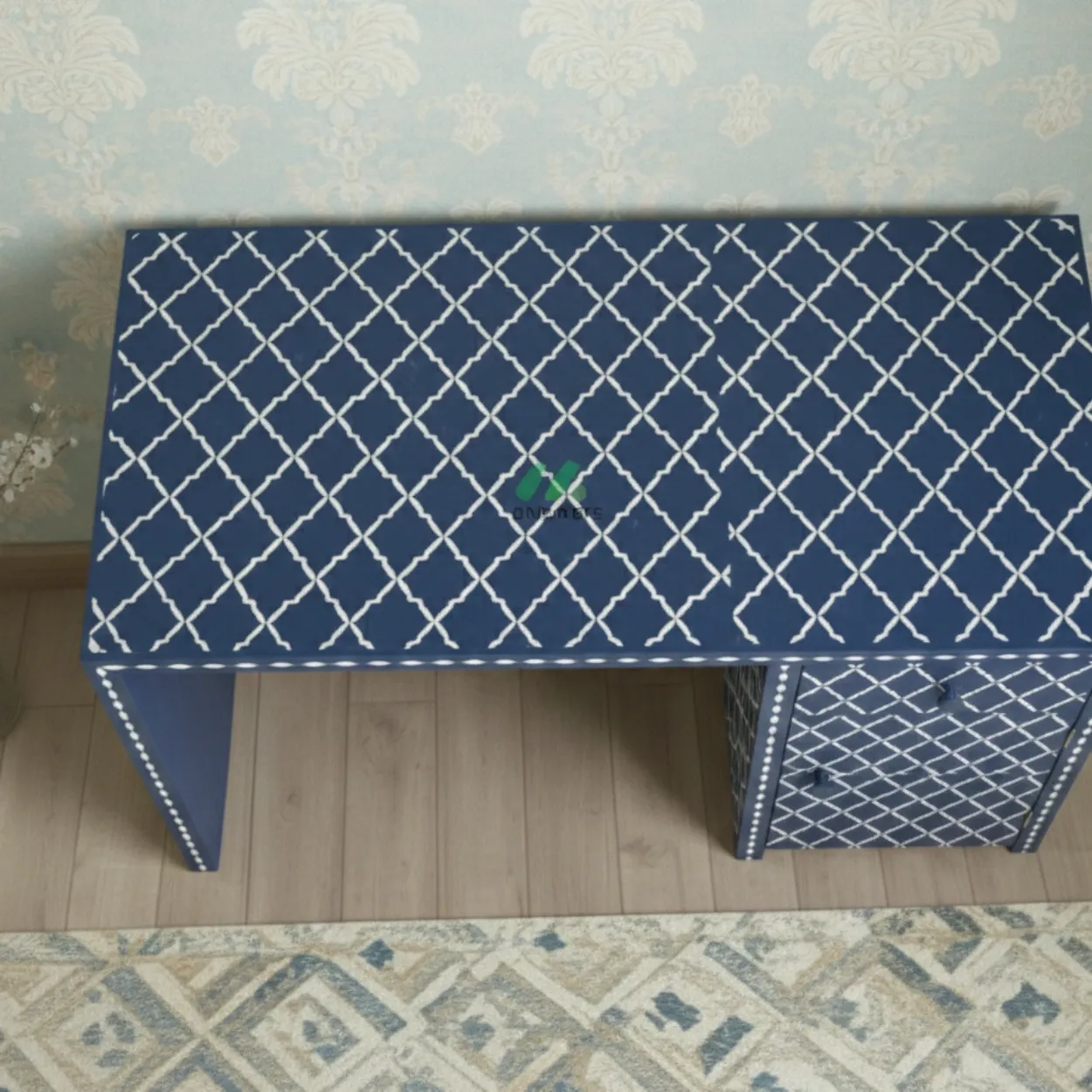 Bone Inlay Blue Desk - Image 2