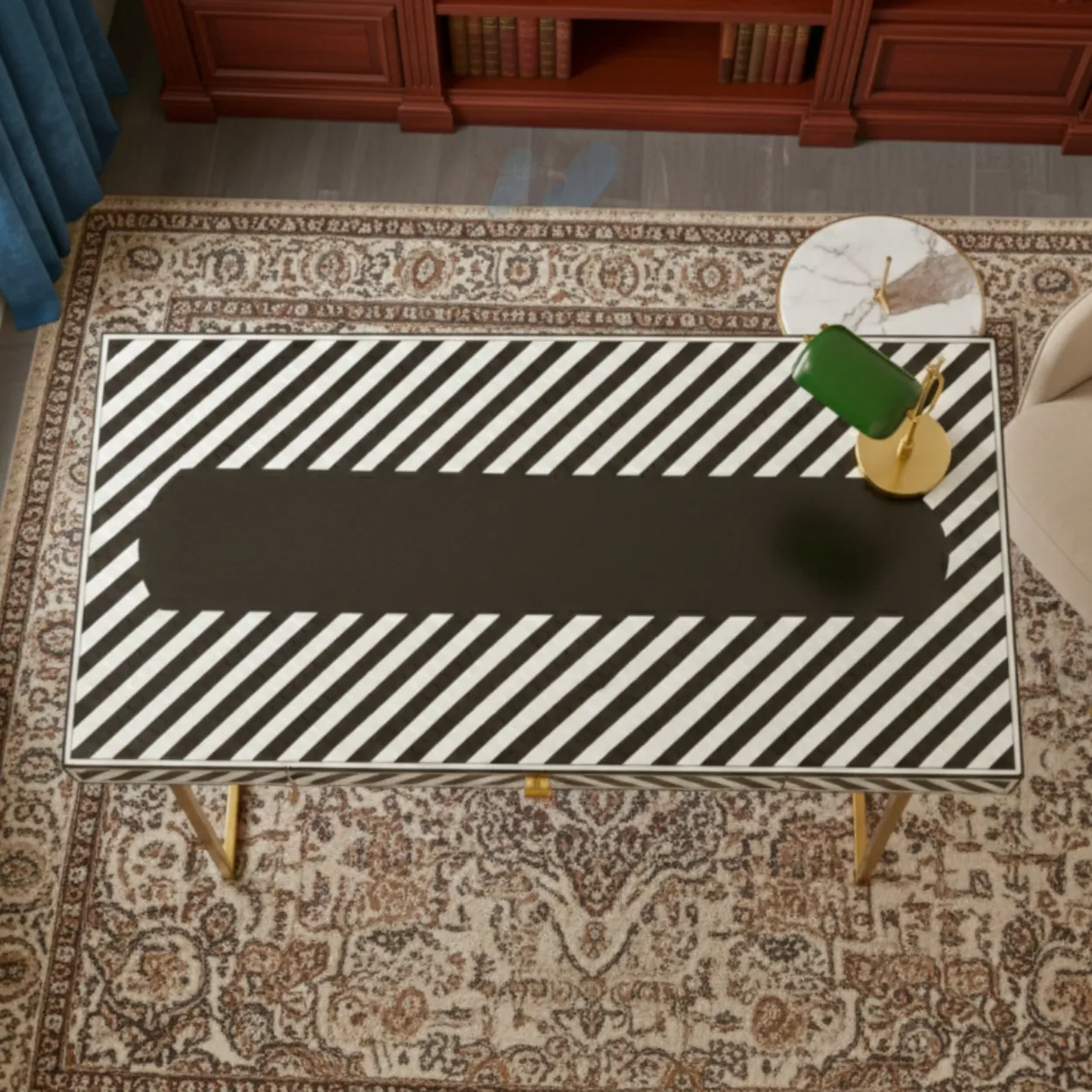 Bone Inlay Black Desk - Image 4