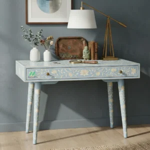 Bone Inlay Light Blue Desk