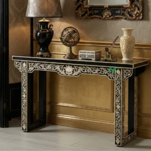 Bone Inlay Black Console Table
