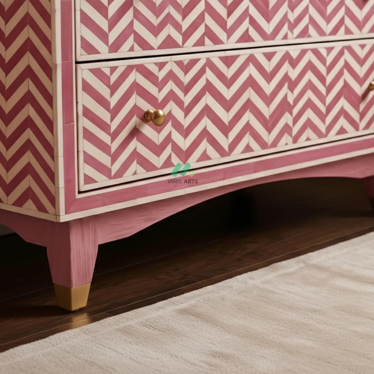 Bone Inlay Pink 3 Chest of Drawer - Image 7