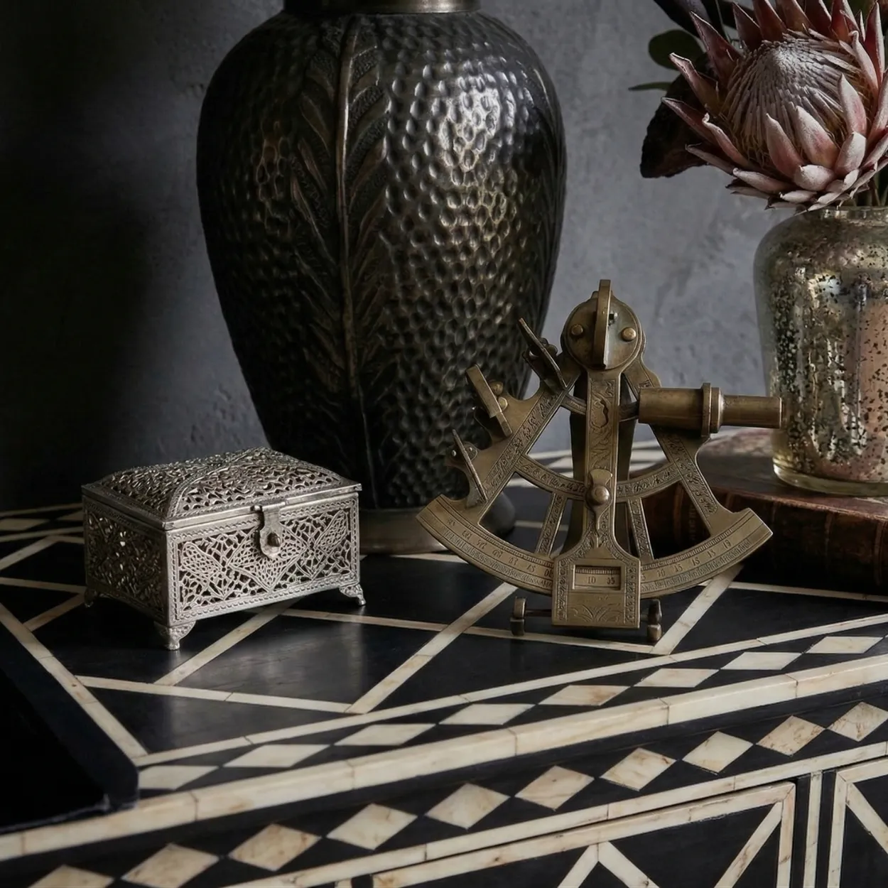 Bone Inlay Black 6 Chest of Drawer - Image 5