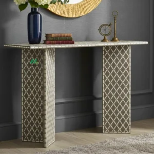Bone Inlay Grey Console Table