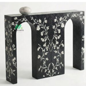 Bone Inlay Black Console Table