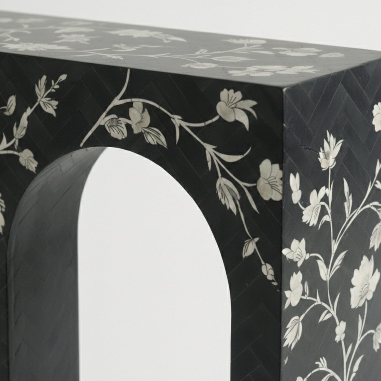 Bone Inlay Black Console Table - Image 6