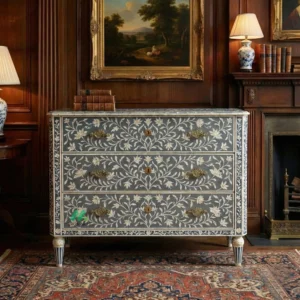 Bone Inlay Grey 3 Chest of Drawers