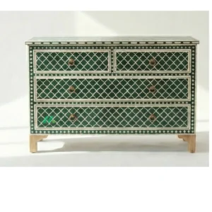 Bone Inlay Green 4 Chest of Drawers