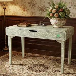Bone Inlay Green Desk