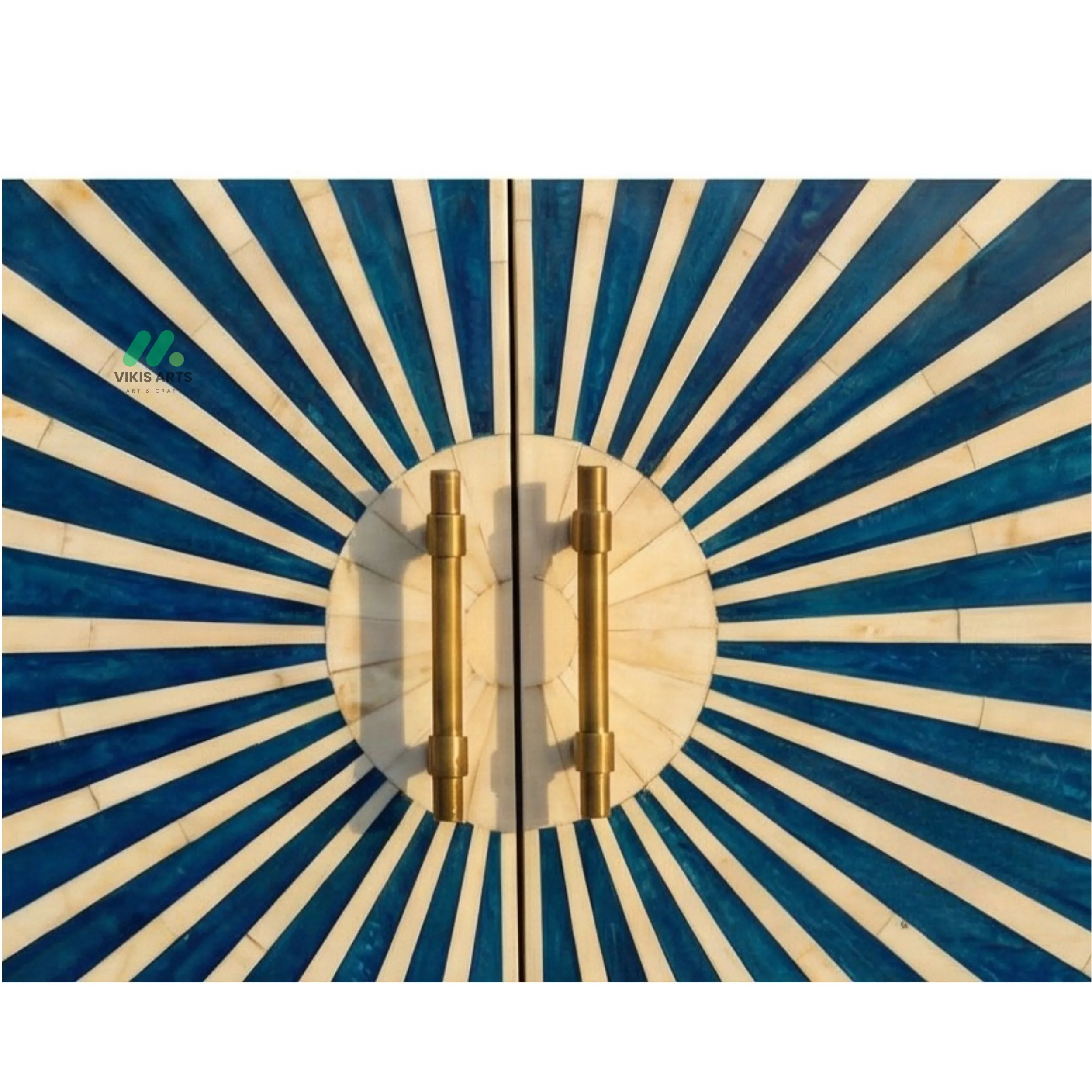 Bone Inlay Blue Cabinet - Image 4