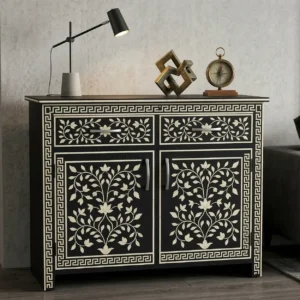 Bone Inlay Black Cabinet