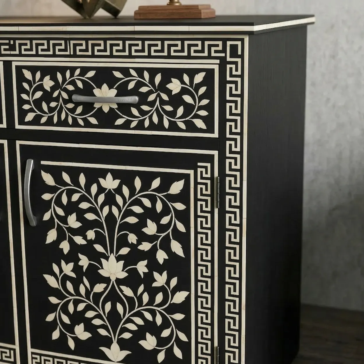 Bone Inlay Black Cabinet - Image 6