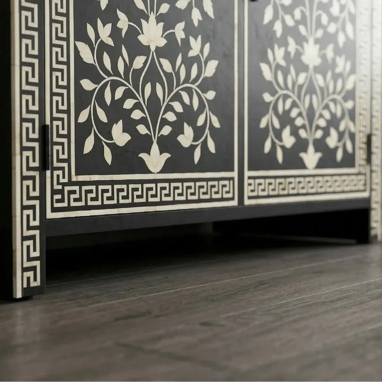 Bone Inlay Black Cabinet - Image 7