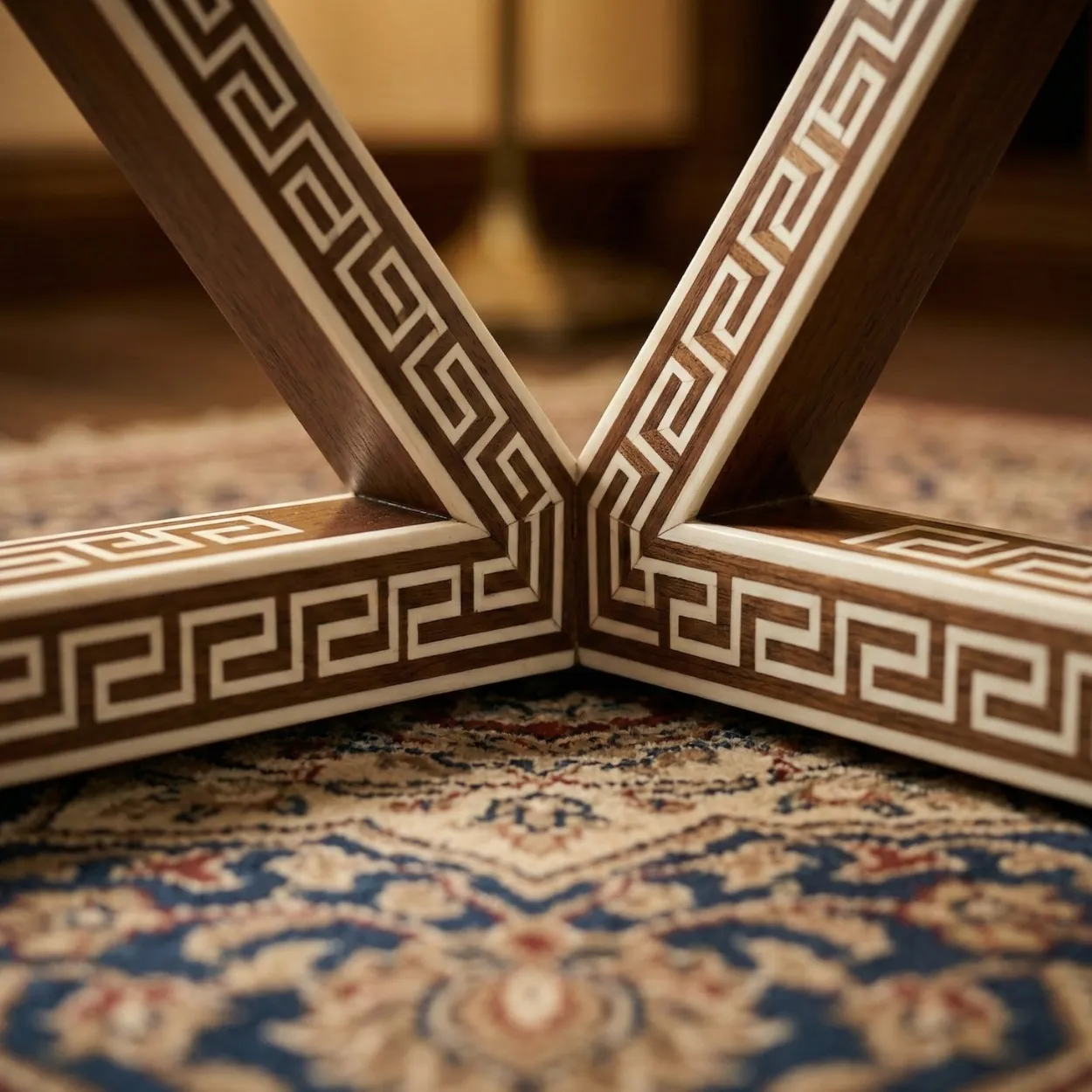 Bone Inlay Wooden Desk Table - Image 6