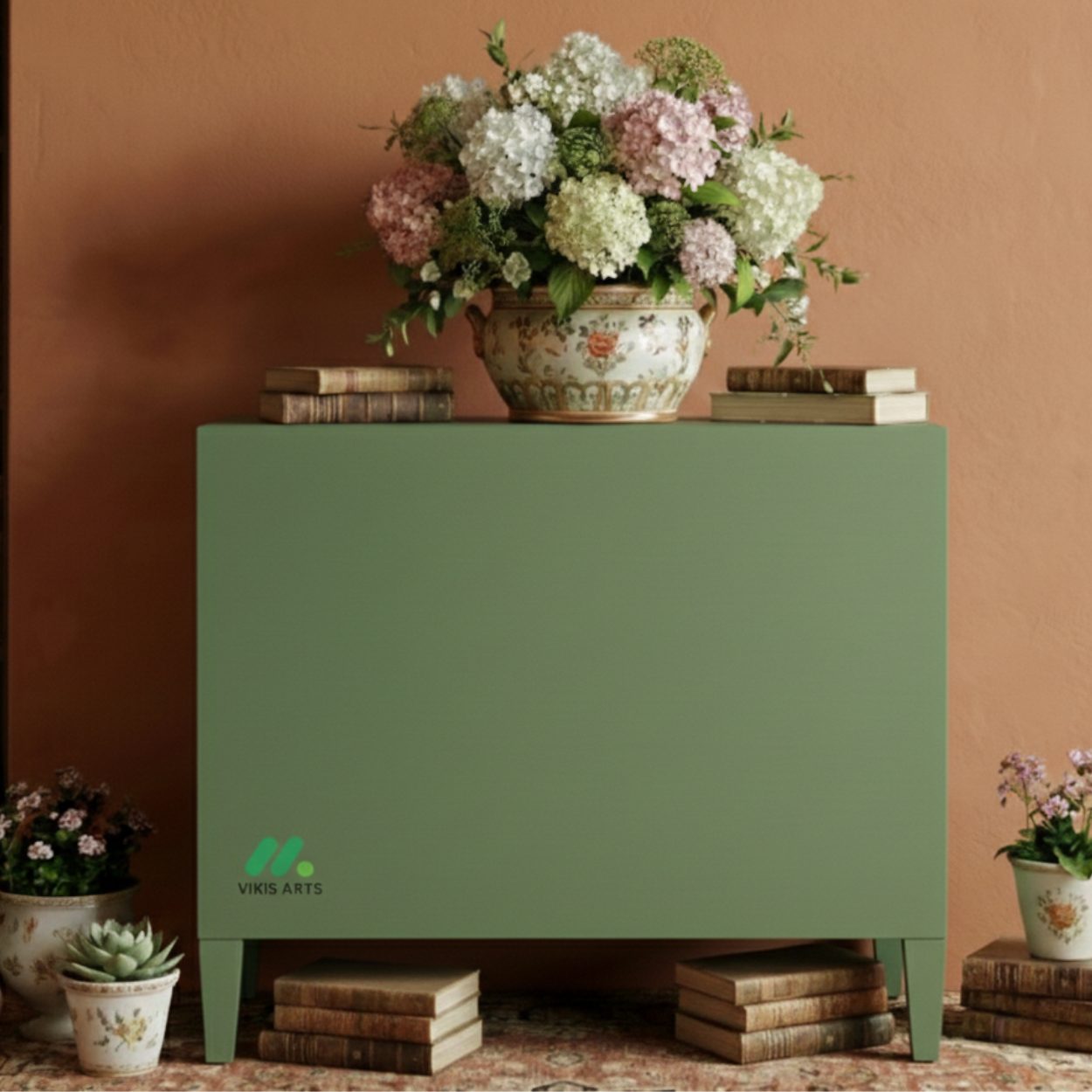 Bone Inlay Green 3 Chest of Drawers - Image 2