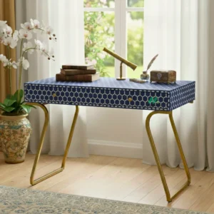Bone Inlay Blue Desk Table