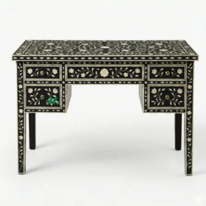 Bone Inlay Black Desk Table