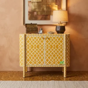 Bone Inlay Yellow Cabinet