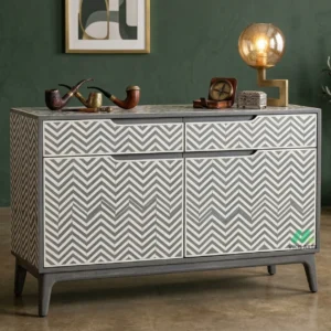Bone Inlay Grey Cabinet