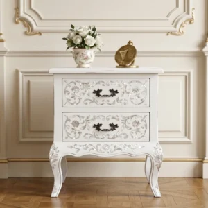 Mother of Pearl White Bedside Table