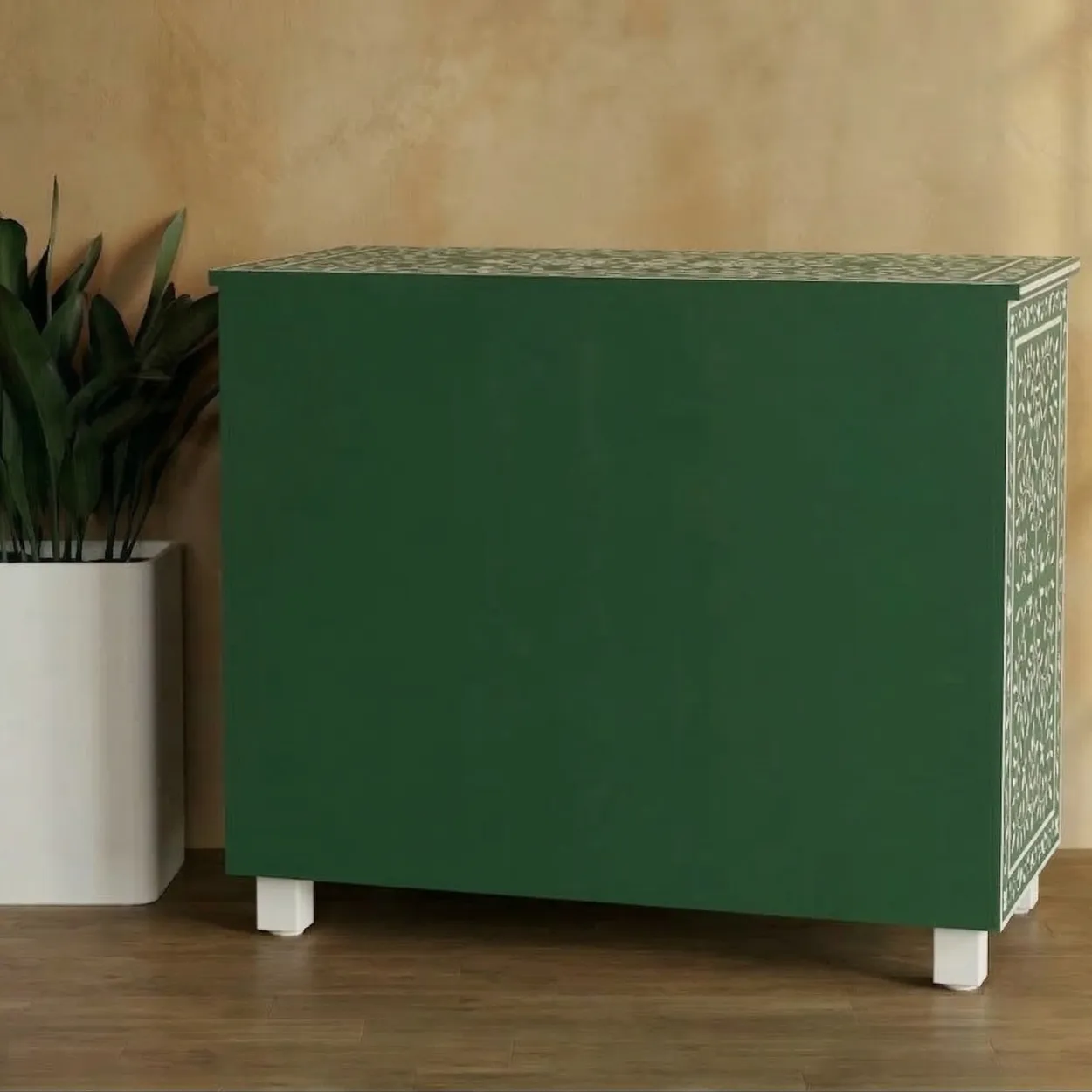 Bone Inlay Green Cabinet - Image 2