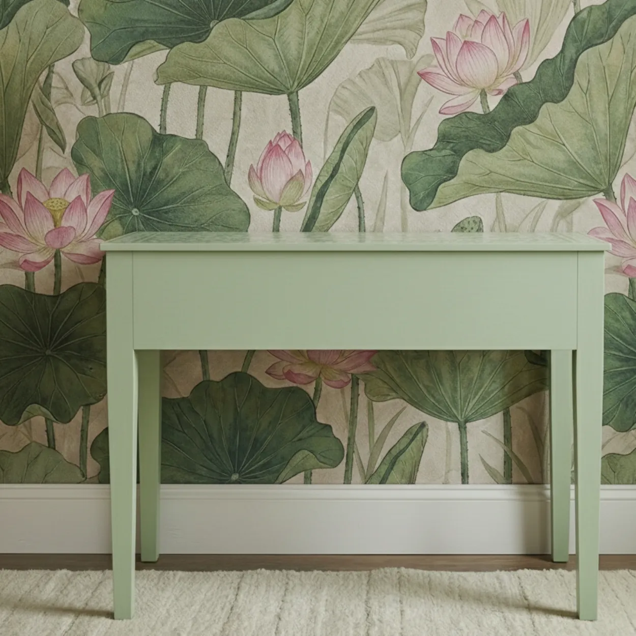 Bone Inlay Green Console Table - Image 2
