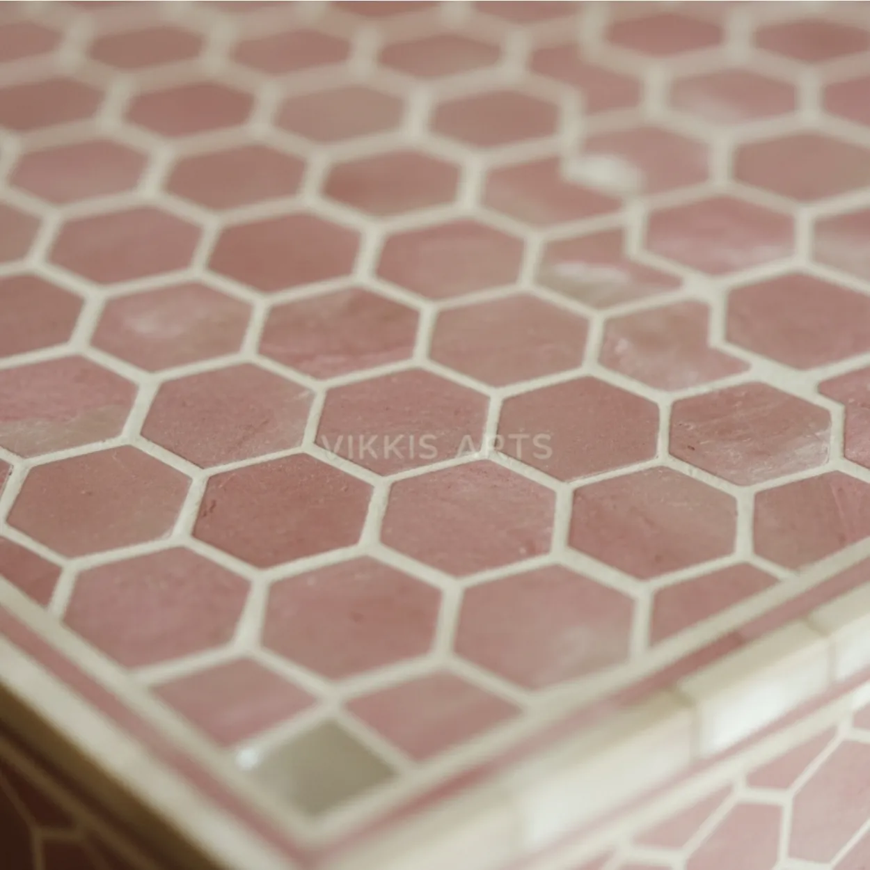 Mother of Pearl Pink Console Table - Image 3