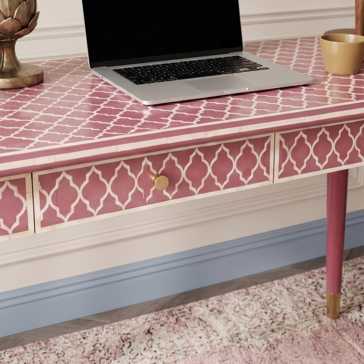 Bone Inlay Pink Desk - Image 5