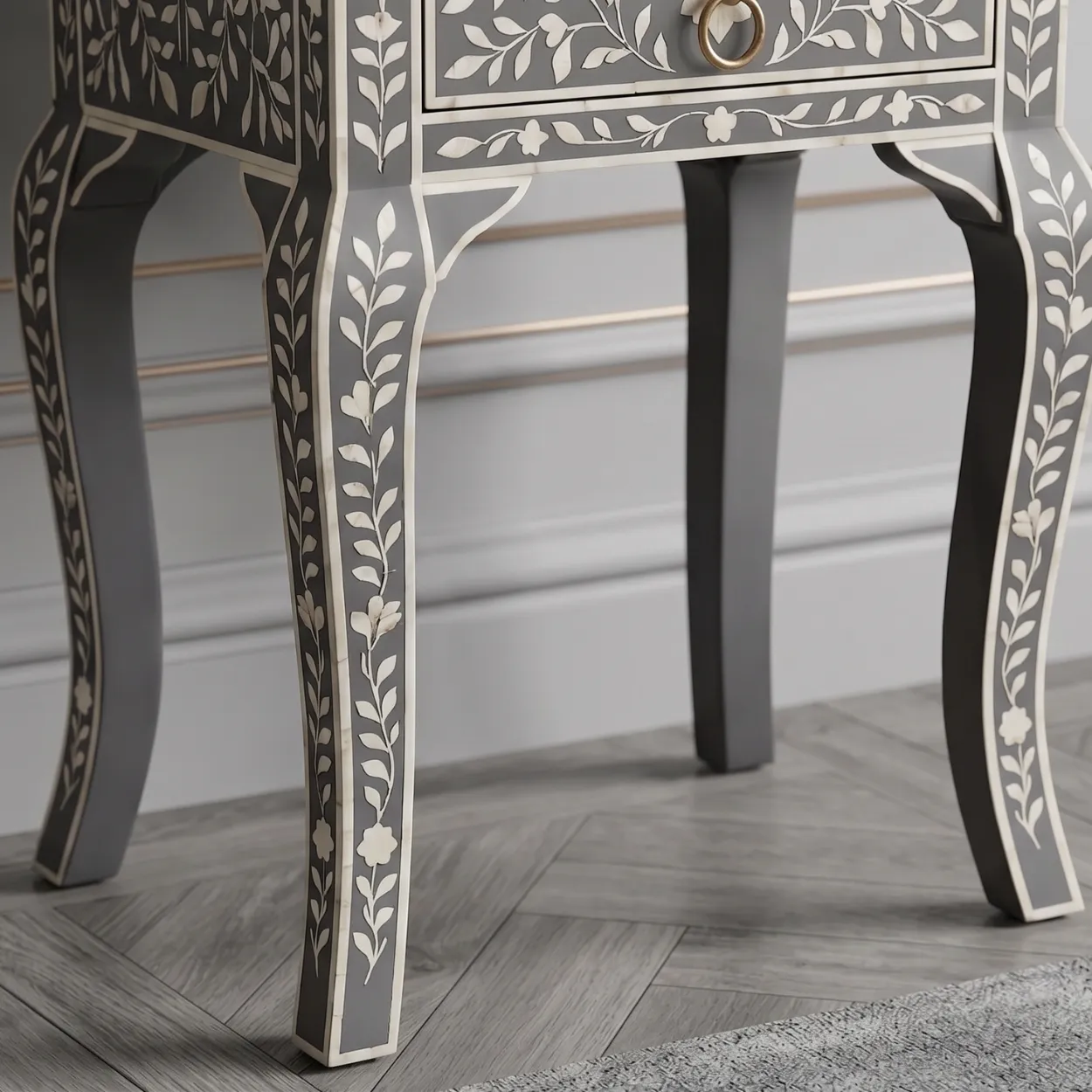 Bone Inlay Grey Table - Image 7
