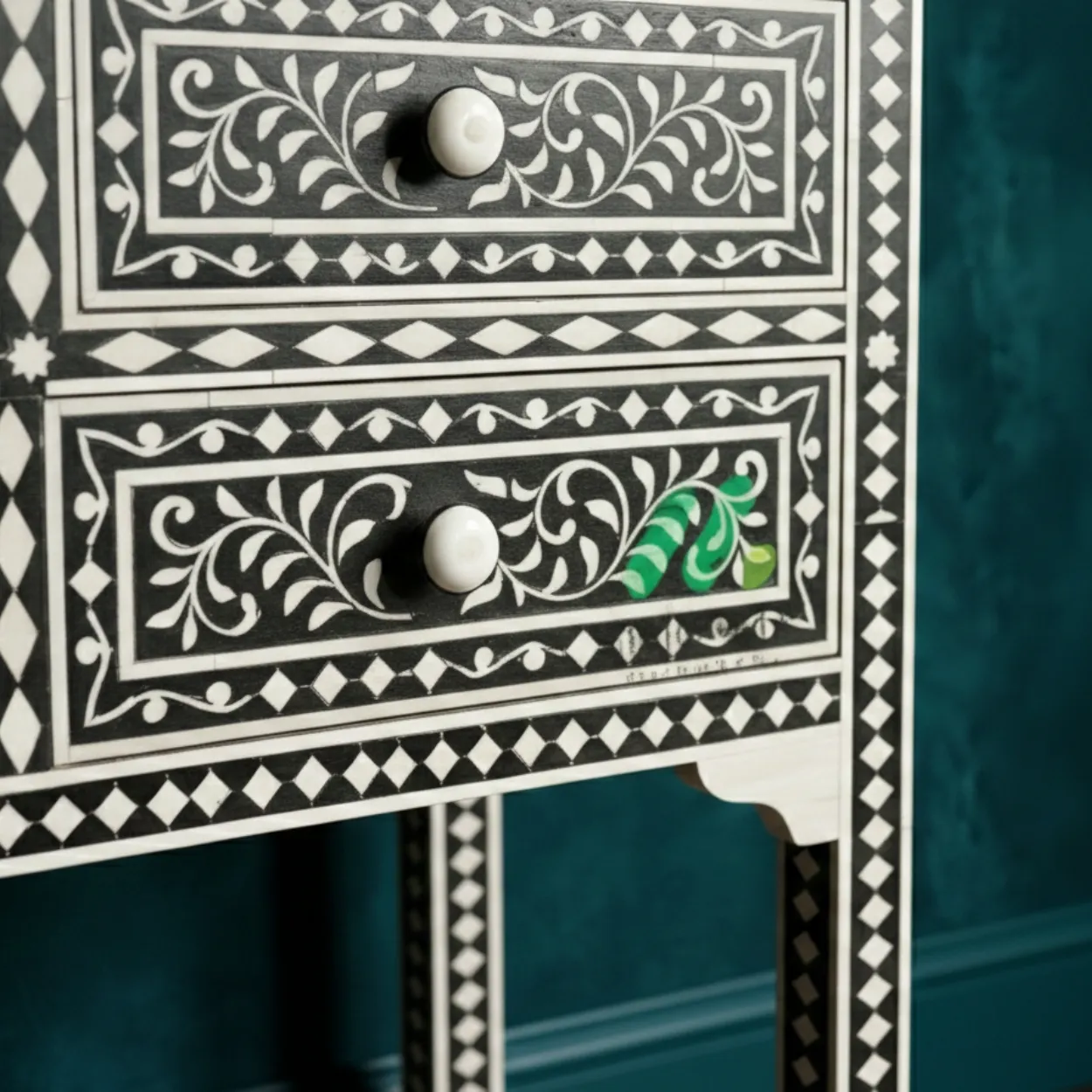 Bone Inlay Black 4 Chest of Drawer - Image 5