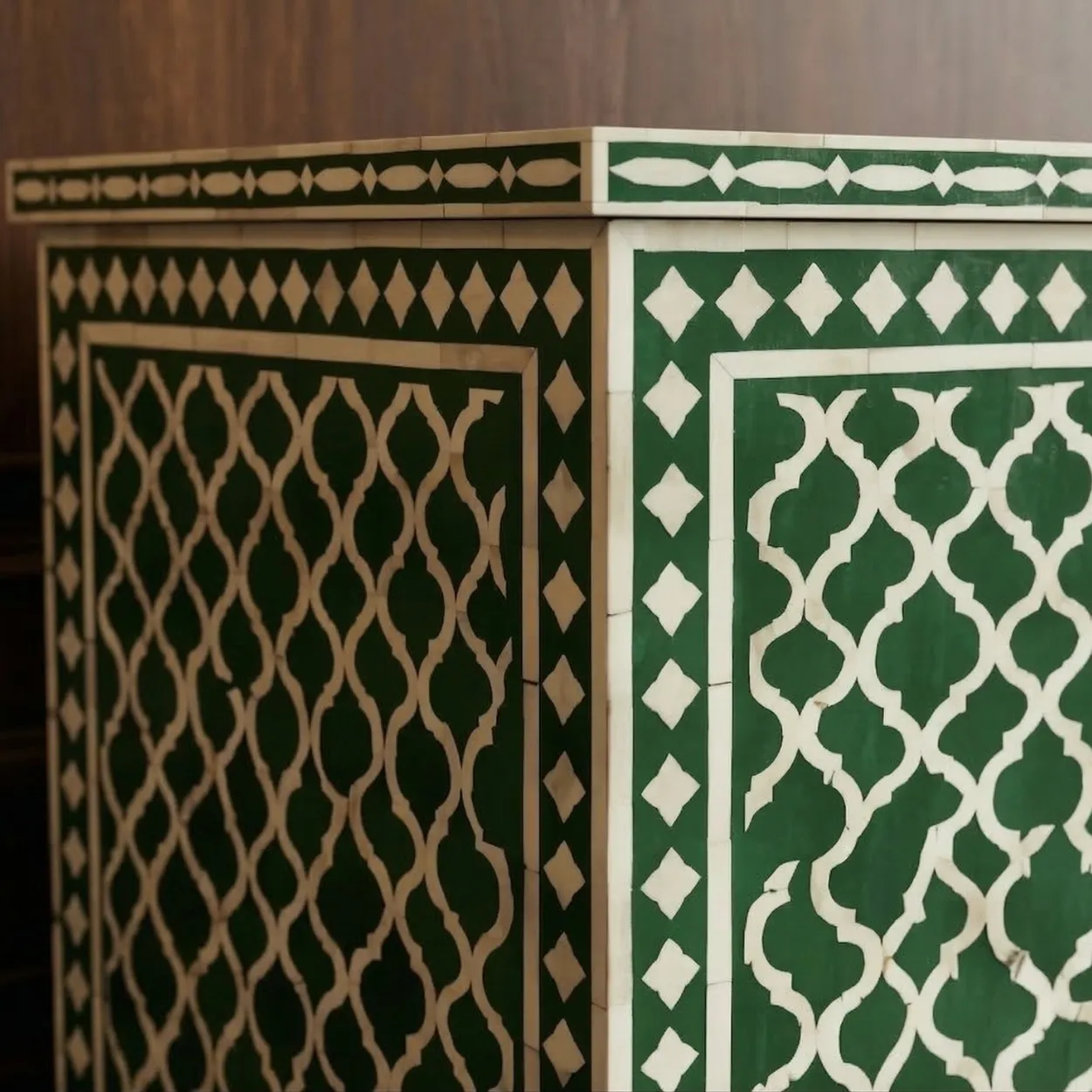 Bone Inlay Green Cabinet - Image 4