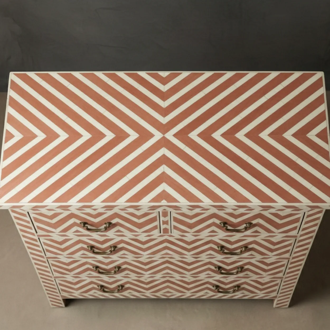 Bone Inlay Pink 5 Chest of Drawer - Image 3