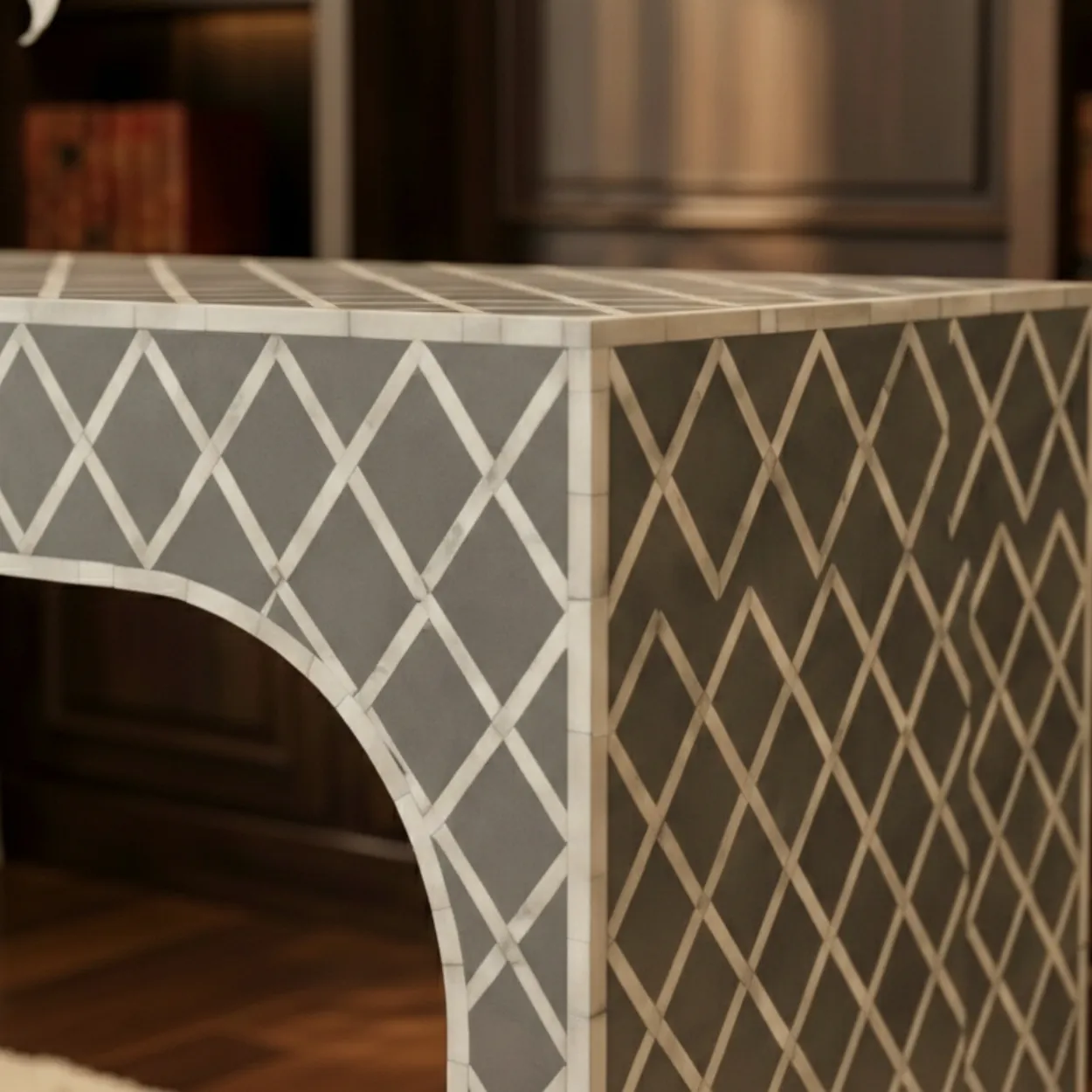 Bone Inlay Grey Desk - Image 4