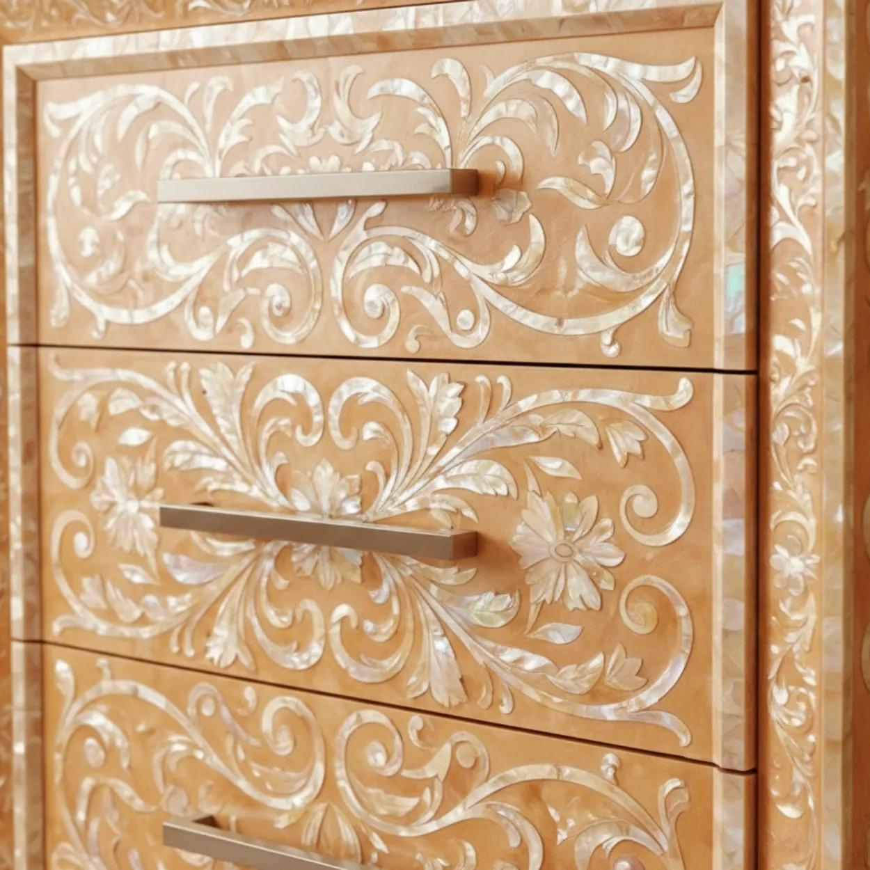 Mother of Pearl Orange 6 Chest of Drawers - Image 6