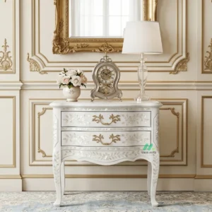 Mother of Pearl White Bedside table